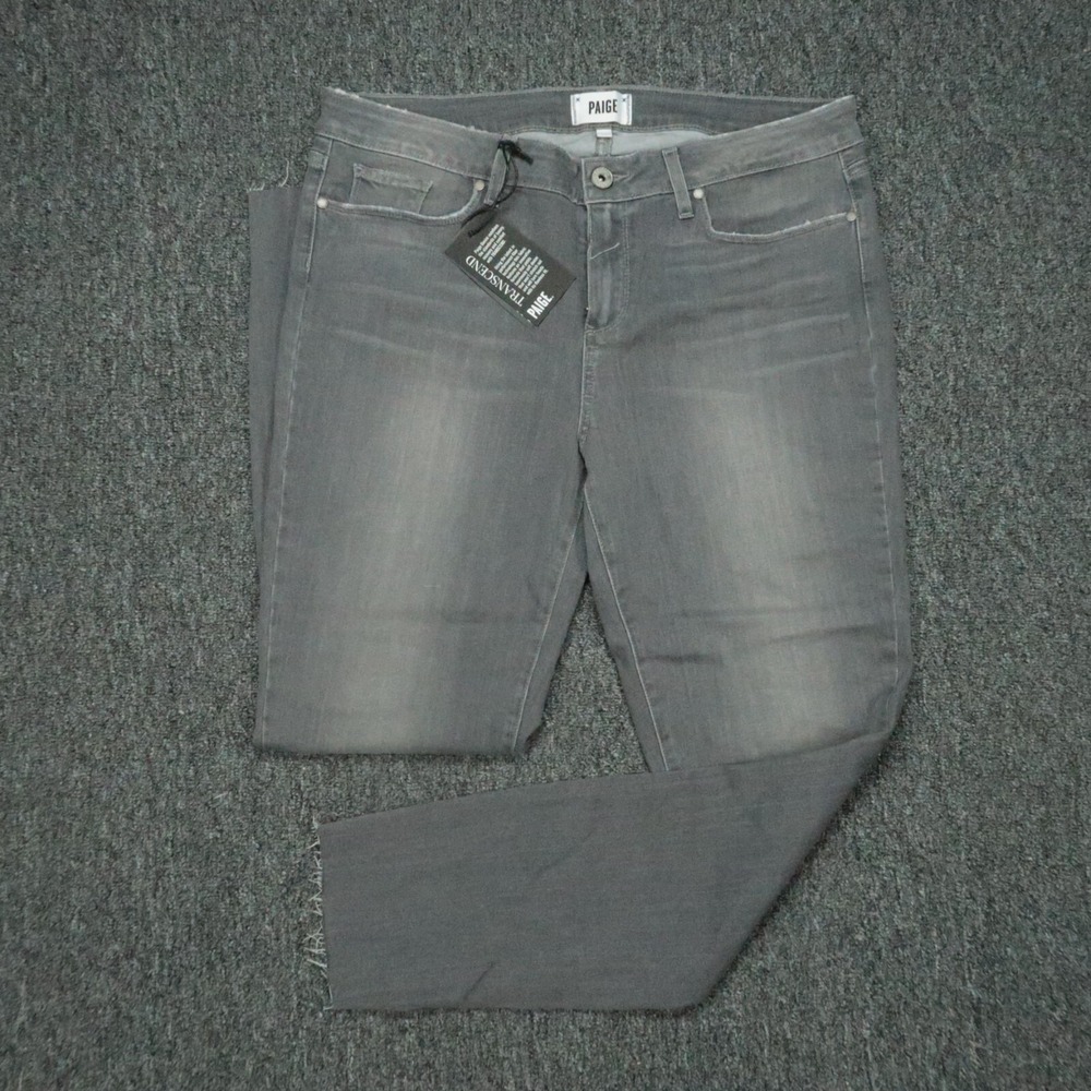 Paige Jeans Womens 34 Gray Verdugo Ankle Raw Hem Mid Rise Ultra Skinny NWT